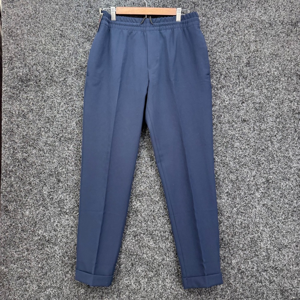 J.Ferrar Mens 360 Stretch Slim Fit Cropped Pants Navy Blue 32-34 M 553-0131